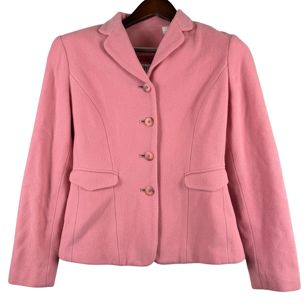 Vintage 1995 Elements Spiegel Womens 4 Rose Pink Wool Blend Blazer Jacket Lined